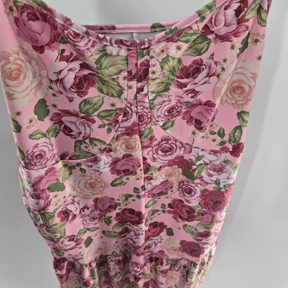 Shein Curve Pink Floral Cottagecore Babydoll Adjustable Straps Mini Nightgown 3x - Picture 4 of 11